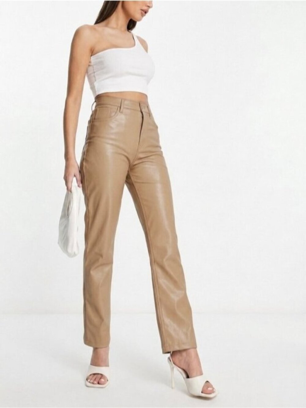 Abercrombie & Fitch 90s Straight Faux Leather Pant